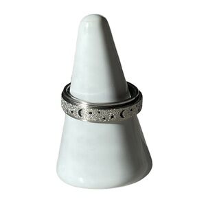 Fidget Anxiety Turning Stars and Moons Ring Size 10 rotating, turning, spinning